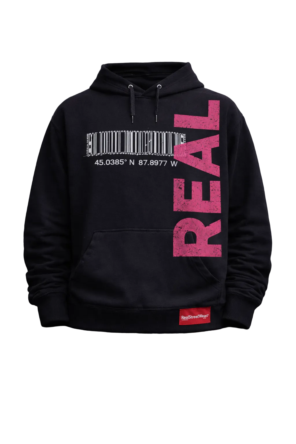 BARCODE COORDINATES HOODIE — REALSTREETWEAR® PINK EDITION